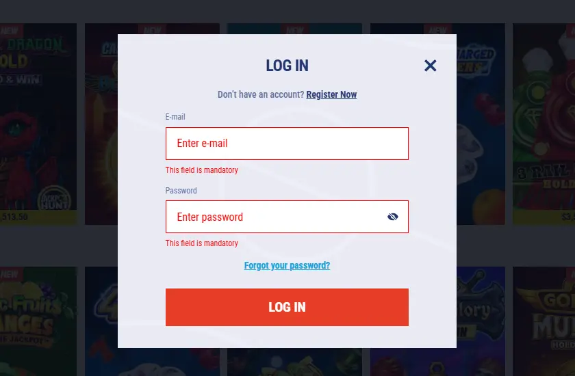 Tikitaka Casino Login Formular